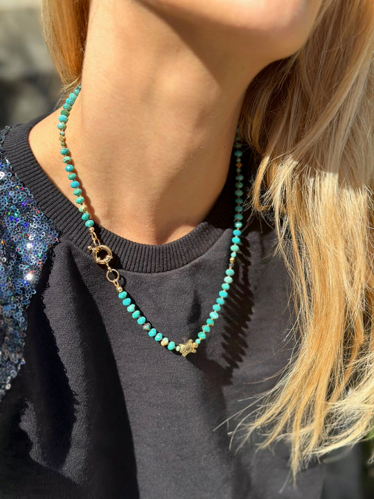 Collier turquoise naturelle tortue