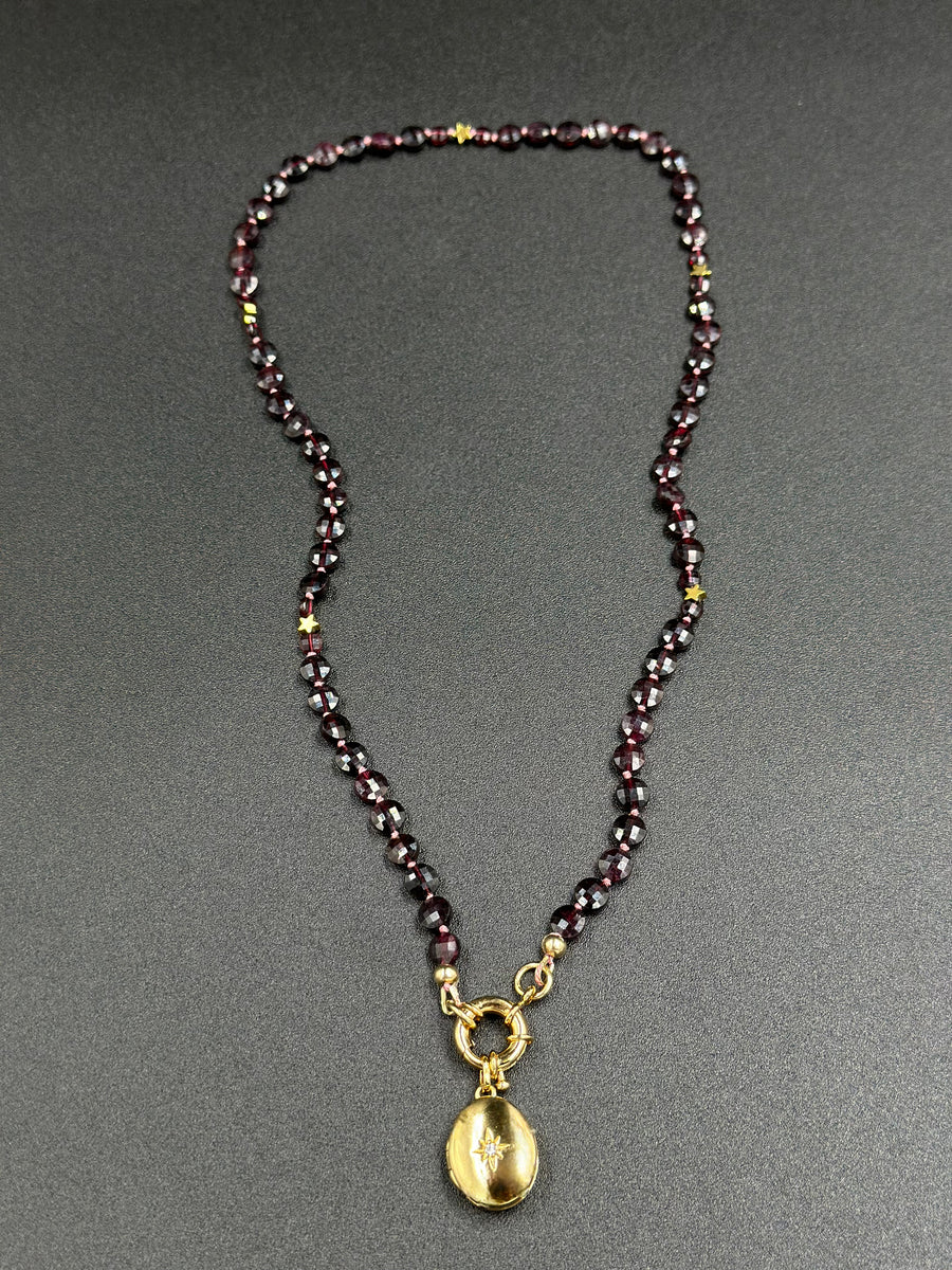 Collier Give me love en grenat Hope & Memories