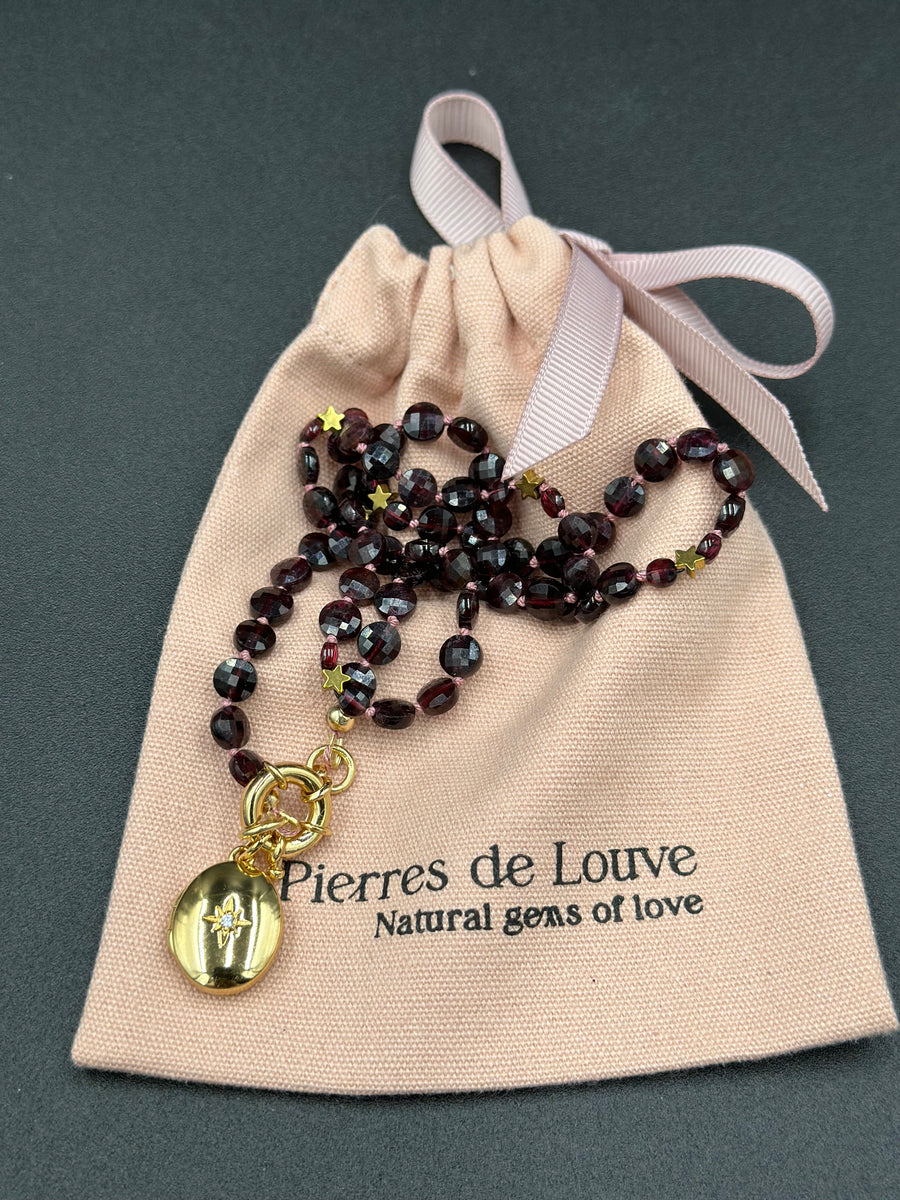 Collier Give me love en grenat Hope & Memories
