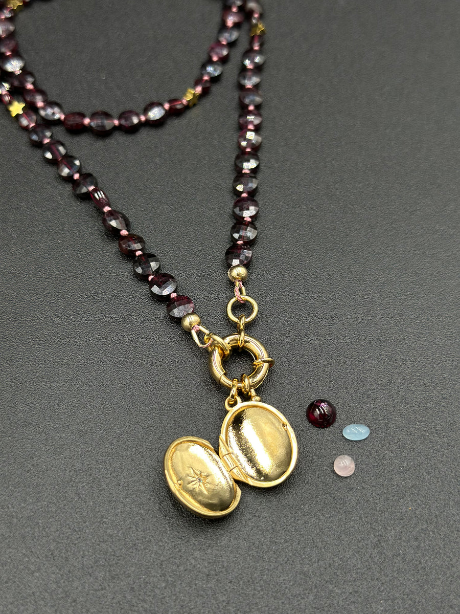 Collier Give me love en grenat Hope & Memories