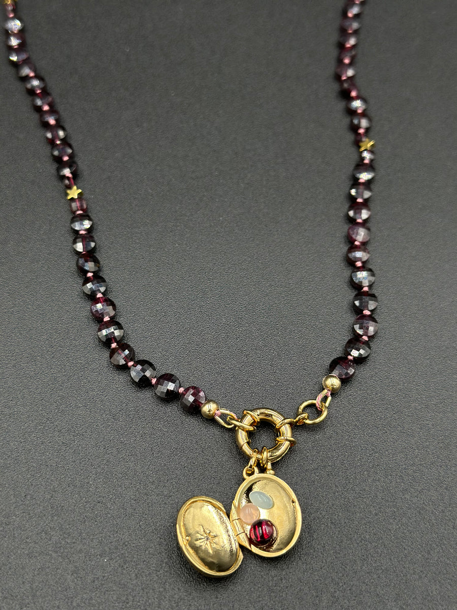 Collier Give me love en grenat Hope & Memories