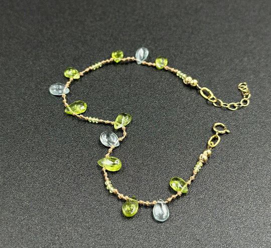 Bracelet Bermudes en péridot et aigue-marine