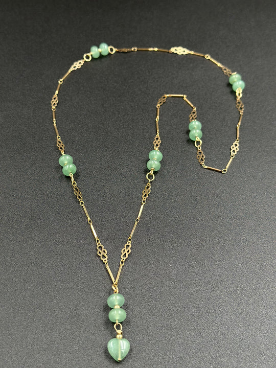 Sautoir chaine plaqué or "infini" et aventurine