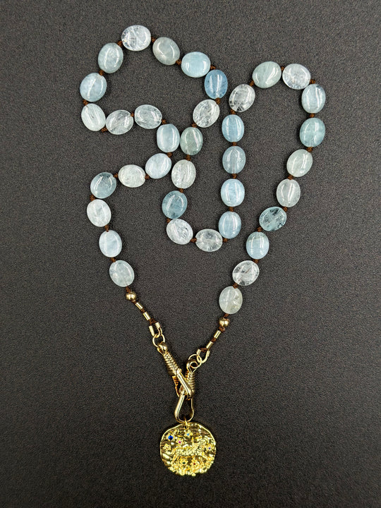 Collier Blue dream astro en aigue-marine GM