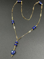 Chaine infini plaqué or 3 microns et lapis-lazuli