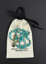 Collier Stay Wild loup en turquoise