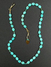 Collier Stay Wild loup en turquoise