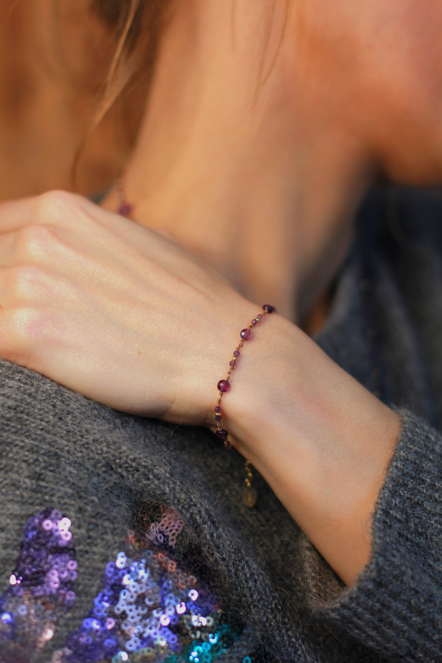 Bracelet Purple velvet en amethyste