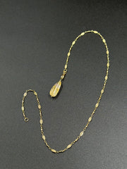 Collier citrine et chaîne filigrane plaqué or